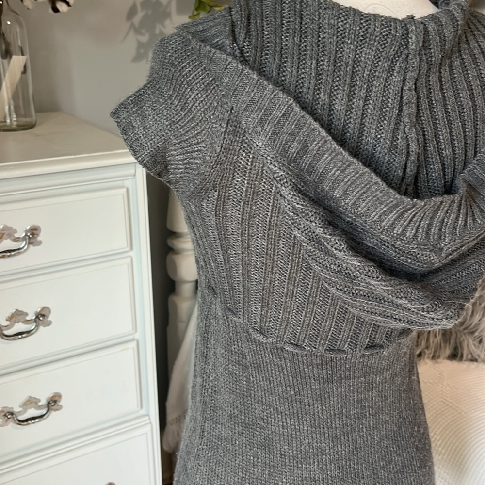 Hooded Sweater Gray Pullover Womens Small Acrylic Womens Small - Picture 12 of 15